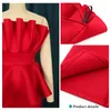 Casual Dresses Party Women Evening Elegant Ruffles ärmlös rygglös röd peplum klänning 2022 Summer Ladies Slim Bodycon