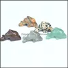 석재 느슨한 구슬 보석 1 인치 작은 돌고래 조각으로 장미 석영 조각 크리스탈 치유 장식 동물 장식품 공예 YYD DH6NE