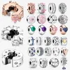 925 sterling silver ciondola fascino clip posizionale cartoon mouse fiori di ciliegio perline perline adatti pandora charms braccialetto accessori gioielli fai da te