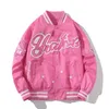 Winter Baseballbrief Stickerei Frauen Männer Vintage Jacke Mode Hip Hop Varsity Copp Hooded College Paar Kleidung