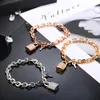 Pulseras de encanto CZ Zircon Lock para mujeres Moda Cadena de eslabones de oro Pequeña llave Candado Accesorios de joyería de lujo Regalos 2022