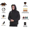 ハンティングジャケット男性用の屋外加熱ジャケット温かい加熱コート寒い冬、取り外し可能なフードバッテリーパックが含まれていないGrey7036864