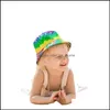 Kids Summer Designers Hat Tie Dye Bucket Fisherman Hats Boys Girls Rainbow Color Snapback Ball Caps Beach Sports Visor For Outdoor Biking Dr