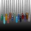 Natuursteen chakra edelsteen ketting voor vrouwen mannen reiki genezingspunt kristal kwarts hanger charme kettingen met lederen ketting promotie sieraden cadeau