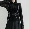 Cinture Imbracatura in pelle Corsetto da donna Bretelle a catena alla moda Cintura Bondage per il corpo Cintura punk Abito Regola cinghie in vita Accessori goticiCinture