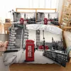 London Tower Bridge Design realistico Set copripiumino 3D Set biancheria da letto Copripiumino Copripiumino King Size