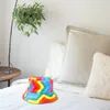 Bérets N7MF Mode Rainbow Stripes Peluche Bassin Chapeau Pêcheur Unisexe Fausse Fourrure Laine Chapeaux Automne Hiver Hipster