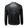 Männer Slim Fit Stickerei Leder Jacken Schrägen Reißverschluss Motorrad Jacken Männer Moto Biker PU Leder Mäntel Plus Größe S4XL 220816