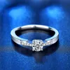 0.5ct Moissanite Ring Wedding Proposal 925 Sterling Silver Six Prong Moissan Diamond Ring Woman