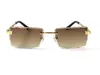 新しいサングラスヴィンテージ 0167 男性と女性のデザインリムレス正方形レトロアイウェア絶妙なカットレンズ UV400 保護メガネ