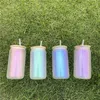 모조리! 승화 나무 뚜껑 16oz 시미머 UV 컬러 와인 텀블러 DIY 열 전송 맥주 컵 4colors 마시는 찻잔 a12