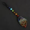 Keychains Chakra Car Pendant Reiki Natural Stone Crystal Harts Energy Orgone Bag Charm Key Pendants Healing Pendulum Suspension Keychains