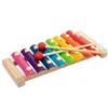 Zabawki dla niemowląt ksylofon edukacyjny drewniany drewniany ośmio-notowy styl Frame Musical Toys maluch dzieci dzieci 2-4 lata Montessori Toys 220706
