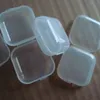 Mini przezroczysty plastikowy DIY Square Puste przechowywanie kontenery pudełkowe z pokrywkami biżuterii Ze uszczy pudełka magazynowe LK001149