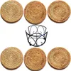 6Pcs Drink Coasters Set For Kungfu Tea Accessories Round Tableware Placemat Dish Mat Rattan Weave Cup Pad Diameter 10Cm 220610