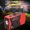 Portable multifunctional solar emergency radio hand noaa/am/fm time band alarm lamp reading outdoor camping survival tool