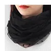 Femmes maille dentelle étoile foulard flocage protège-cou faux col couverture écharpe en soie été couleur unie longue plage crème solaire écharpe