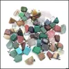 H￤nge halsband h￤ngsmycken blandade irregar natursten kristallkvarts med legeringskedjor juvelr dhbki