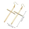 Vintage Big Cross Long Earring For Women Simple Cross Dangle Earrings sieraden Girl Party Bruiloft Verjaardag Bijoux cadeau