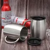 Tazze Tazza da caffè in acciaio inossidabile da 400 ml Tazza da birra Tazze termiche portatili antiscottatura per acqua da tè al latte con manico Home Office BicchieriTazze