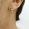 Summer Niche Retro Fashionable Stud Colorful Enamel Drop Glaze Circle Earrings Women's Simple Fashion All-Match Jewelry Gift