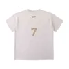 티셔츠 고품질 안개 시즌 7 메인 라인 하이 스트리트 느슨한 숫자 7 플록 링 프린트 짧은 슬리브 티셔츠 절반의 남성 올바른 버전