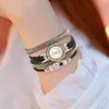 Polshorloges decoratief stijlvol gevlochten elegante armband Watch round wijzerplaat dames polshorloge met nummerschaal prom juwelenwristendwatches