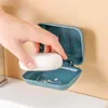 Duvara monte sabun kutusu taşınabilir nem geçirmez su geçirmez sabun drenaj rafı ev banyo aksesuarları