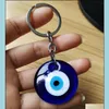 Keychains Fashion Accessories Lucky Turkish Greek Blue Eye Keychain Charm Pendant Gift Fit Jewelry Diy Car Key Chains Ring Hol Dhh14