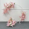 Wedding Props Artificial Crescent Flower Row Arrangement Table Flower Ball Finished T stage Road Lead Wedding Arch Decor Floral 220815