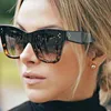 Lunettes de soleil de luxe Rectangle femmes marque concepteur PC cadre dégradé lentille classique Rivet nuances femme homme mode lunettes UV400