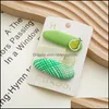 Hair Clips Barrettes Jewelry 3 Pieces Summer Fruit Cartoon Triangle Bb Girls Baby Transparent Line Dhg5S