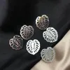 Charms 25MM 6Pcs 100% Natural Pearl Mother Shell Black White Leaf Style Jewellery Necklace Beads Jewelry CharmsCharms