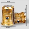 Outdoor Collapsible Solar Powered Camping Rechargeable Lantern Light LED Hand Lamp Portable Lanterns Telescopic