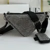 Nylonowa torba płócienna Hobo pod pachami designerska torba na ramię dla kobiet moda torby crossbody luksusowa torba listonoszka dżetów kryształowa torebka do paznokci torebka z łańcuszkiem portfel na klucze