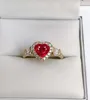 Fedi nuziali Donna Grande Blu Rosso Verde Anello di cristallo Fascino Colore oro giallo per le donne Anello di fidanzamento con pietra zircone di lusso da donnaNozze