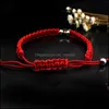 Catena a maglie Bracciali Gioielli Nuova moda Corda rossa Tessuto fatto a mano Fortunato per la mamma Placcatura in oro Lega Lettera Charms Regalo di ringraziamento Dr