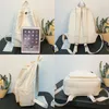 Szkoła żeńska biała plecak Kawaii Women Cotton Canvas Torba Teenage Girl Plecaks Fashion Ladies Satchel Drop 220815