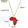 Hänge halsband vintage afrika kart flagga halsband enhet afrikanska länder svarta etniska rötter charms hiphop smycken för kvinnor gåvapendant
