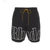 Rhude Basketball Mens Sexiga shorts för män Kvinnor Fashion Casual Reflective Skateboard Hip Hop Beach Pocket Dragkedjan Print Gym Qioj Qioj