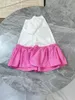 Girl's Dresses High-end Custom Summer Girls Dress Splicing Fake Two Comfortable Fashionable And Simple StyleGirl's