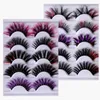 Soft Light Color Thick False Eyelashes Curly Crisscross Reusable Hand Made Multilayer Fake Lashes Colorful Eyelash Extensions Eyes Makeup