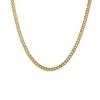 Цепи хип -хоп золотой цвет из нержавеющей стали шириной 5 мм шесть боковых мужчин Женские ожерелье Кубы Цепные ожерелья для ювелирных изделий для ювелирных изделий