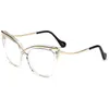 نظارة شمسية فريدة من نوعها Leoaprd Cat Eye Reading Glasses Women Big Frame Presbyopia Clear Anti Blue Light 2 4 Leesbrils233m