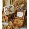 Present Wrap Elegant Handle Box Ribbon tomt Material Vintage Bridesmaid Rattan Weddings Bag Storage Mariage Festive Party SupplySgift