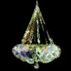 Decorative Objects & Figurines Chandelier Ceiling Light Lamp Shade Neon Color Pendant Lampshade Garland Beads Gold Hanging Snowflakes BlueDe