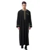 Roupa étnica Homem Abaya Muslim Vestido Paquistão Islã Abayas Robe Arábia Saudita Kleding Mannen Kaftan Oman Qamis Musulman De Mode Homme