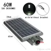 Wand Solar Licht Beleuchtung 20/40/60W Steuerung Straße Wasserdichte Outdoor 20LED Lampe Sicherheit Spot Radar sensor Tulpw