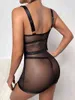 Mirabelle Erotic Lingerie Mesh مثيرة الملابس الداخلية انظر من خلال الجسم ضمادة bodysuit النساء الغريبة الأزياء الإباحية مثير العاهرة T220816