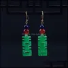 Dangle Chandelier Earrings Jewelry Natural Green Jade Happiness Diy Charm Jewellery Fashion Accessories Dhtr0